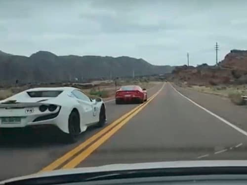 Las ferraris violaron normas de tránsito en Luján porque llegaban tarde a una fiesta
